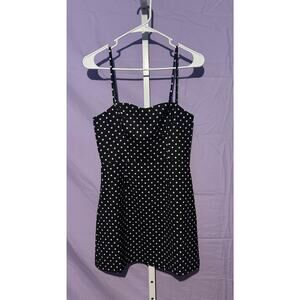 (383) Black and White French Connection Polka Dot Dress Size 4